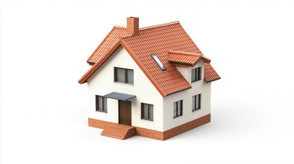 simple house isolated on white background.