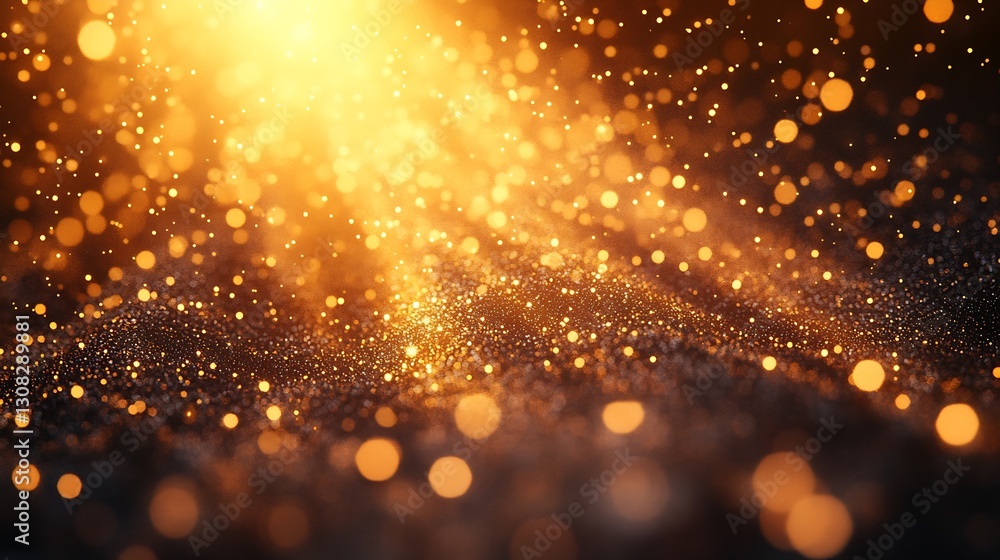 Aufkleber golden sparkling background with warm lights and soft shimmering effects : generative ai