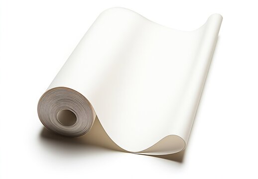 Roll of Smooth White Paper with a Clean Surface for Crafting and Design : Generative AI