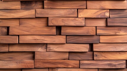 Rustic Wooden Wall Panel Texture  Brown Wood Blocks Background