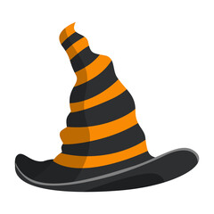 Illustration of Witch Hat Halloween with Trendy Cartoon Design. Vector Clipart