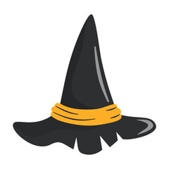 Fototapeta premium Illustration of Witch Hat Halloween with Trendy Cartoon Design. Vector Clipart