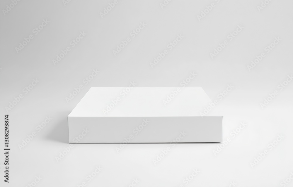 Poster clean white box on simple grey background for minimalist packaging concepts : generative ai