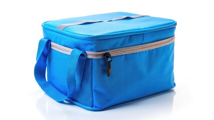 Night Camping Cooler, Blue Insulated Bag, Cold Food Storage, Dark Scene, Starry Sky, Outdoor Adventure, Freezer Box Photography