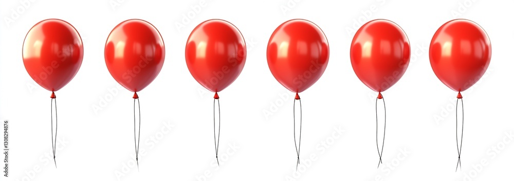 Poster bright red balloons for celebrations and festive events with a fun and playful atmosphere : generati