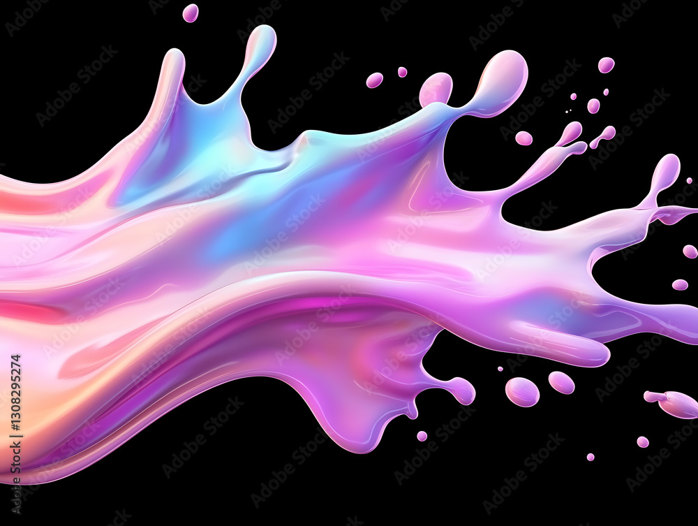 Poster dynamic splash of colorful liquid paint abstract studio digital artwork vibrant background close-up 