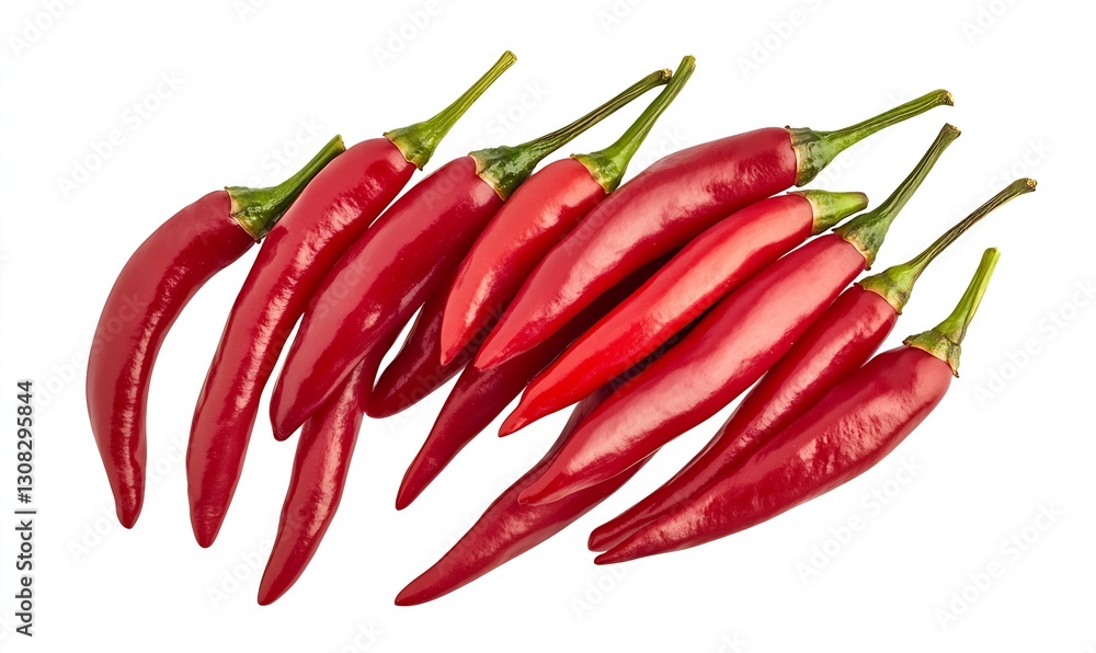 Poster fresh vibrant red chili peppers piled together for use in cooking and flavoring : generative ai