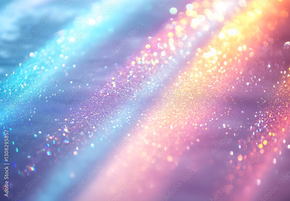 Poster Abstract Glittering Background with Colorful Flares and Light Reflections : Generative AI