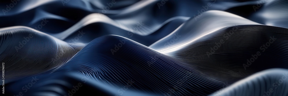Poster Dynamic layered wave structures reflect political discourse in a professional setting with a balanced layout for headlines Generative AI