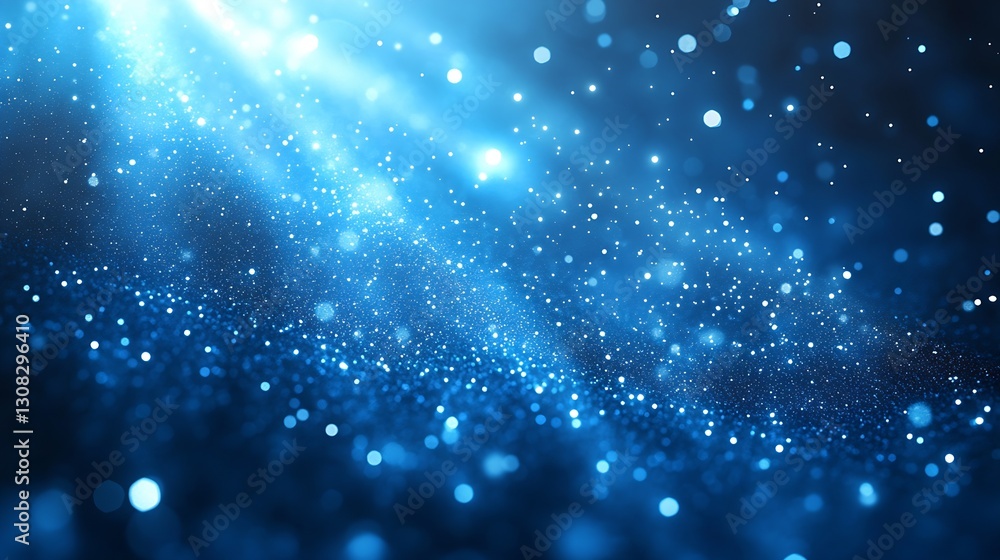 Leinwandbilder sparkling blue particles and rays of light creating a magical forest scene : generative ai
