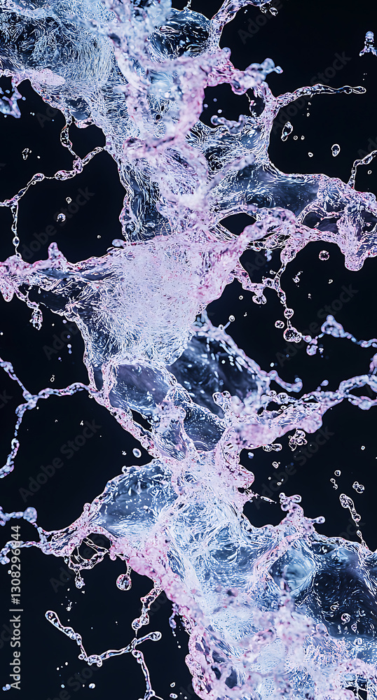 Poster dynamic water splash action studio abstract photography dark background close-up view fluid motion c