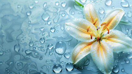 Fototapeta premium floral background with lily flower on the water
