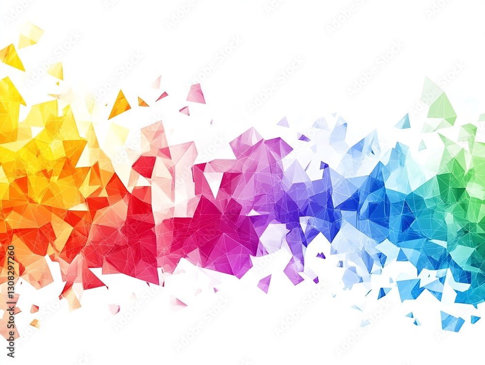 Fototapete vivid colorful abstract background made of triangular shapes in various bright hues : generative ai