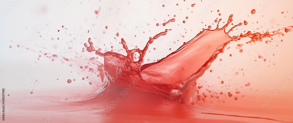 Poster dynamic red liquid splash with gradients of light and contrast capturing the essence of fluid art : 