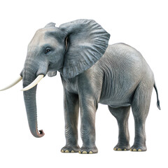 Fototapeta premium African Elephant isolated on white or transparent background