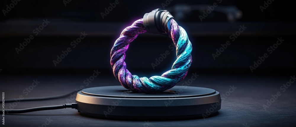 Poster Colorful bracelet displayed on a stand showcasing intricate design and vibrant colors that capture attention and style