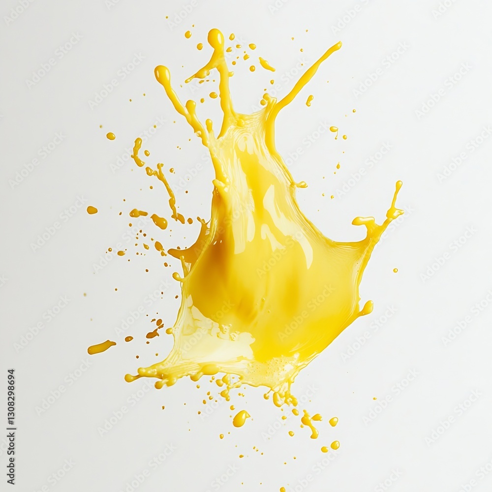 Aufkleber Bright Yellow Paint Splash Creating a Vibrant and Energetic Scene : Generative AI