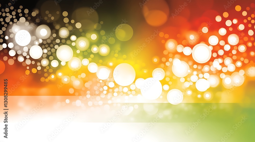 Poster vibrant gradient backdrop with luminous orbs floating in a colorful space