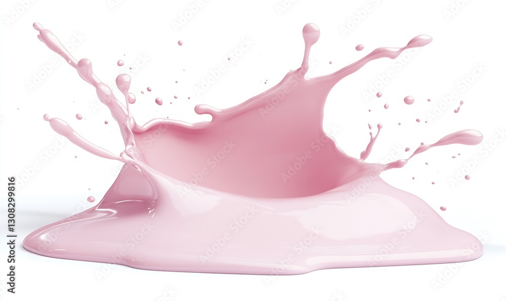Poster Elegant Pink Liquid Splash Forming Unique Shapes for Art and Design : Generative AI