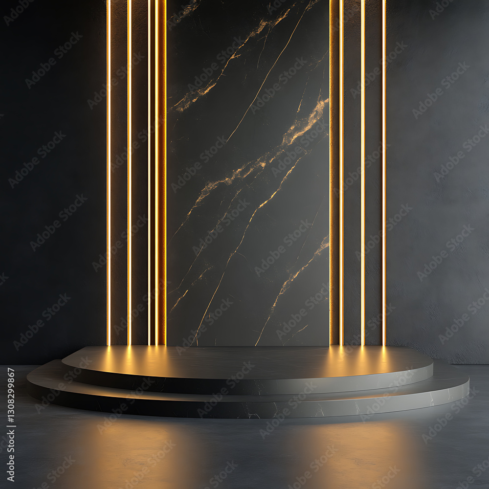 Poster modern architectural showcase gallery space image display minimalist design front view aesthetic ins