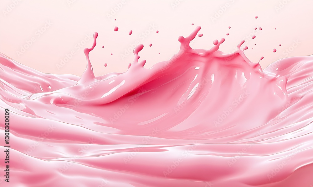 Fototapete captivating pink splash with dynamic waves of liquid for stunning visuals : generative ai