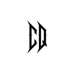 Naklejka premium CQ monogram logo design letter text name symbol monochrome logotype alphabet character simple logo