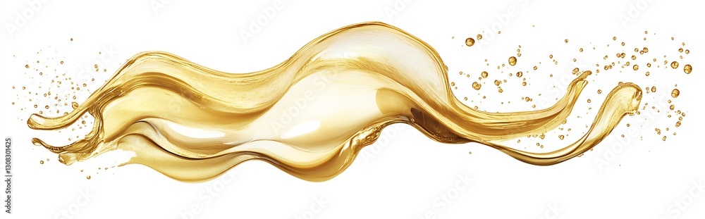 Leinwandbilder elegant flow of liquid gold in motion for use in promotional and media materials : generative ai
