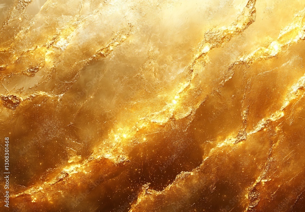 Poster Stunning Golden Abstract Background with Shimmering Texture and Light Reflections : Generative AI