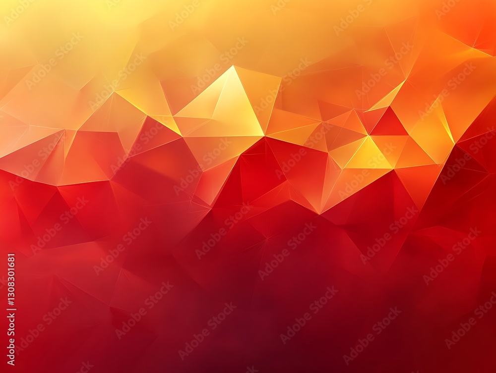 Aufkleber Vibrant geometric background with warm orange and red hues creating a dynamic abstract design : Generative AI