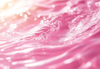 Gentle Waves of Pink Water with a Shimmering Surface Reflecting Soft Light : Generative AI