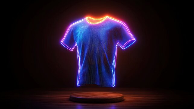 Bright neon t-shirt displayed on a plain background featuring vibrant colors and trendy fashion style for young adults