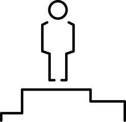 Faceless Man on Pedestal Minimalistic Outline Icon for Web and Graphic Design, Apps, Banners, Social Network and Cards