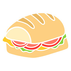 vector illustration of a bread sandwich