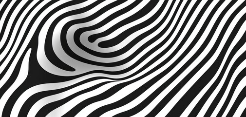 Seamless warped perspective lines in monochrome, minimalist geometric luxury pattern, sophisticated high-end optical illusion elegance