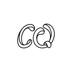 CQ monogram logo design letter text name symbol monochrome logotype alphabet character simple logo
