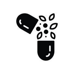 Black solid icon for organic medicine