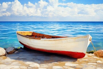 Fototapeta premium Peaceful Beach Boat