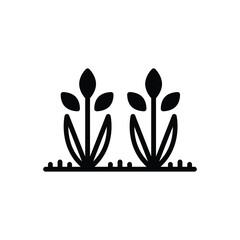 Black solid icon for crops