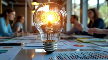 Creative brainstorming session sparks innovative ideas among team members in a modern workspace