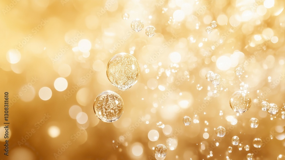 Poster a mesmerizing array of shimmering bubbles floats gracefully in the air, reflecting sunlight and crea