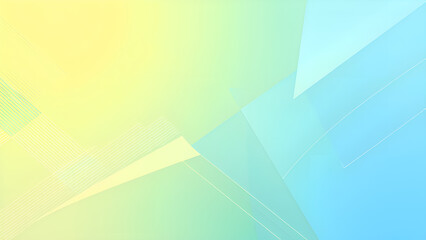 Abstract colorful background - Light pastel soft pale dusty yellow green blue abstract pattern background, Geometric shape, Line stripe angle facet triangle fold, Color gradient, Noise grain, Ad space