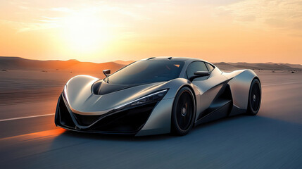 Modern car cruising on an open road, embodying sleek design and freedom in motion.
