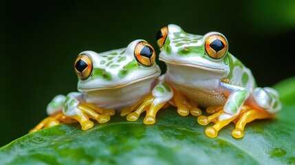 Fototapeta premium A delicate emerald leaf, softly blurred with vivid veins, floats against an ethereal misty backdrop, inviting a dreamlike escape into nature's subtle artistry