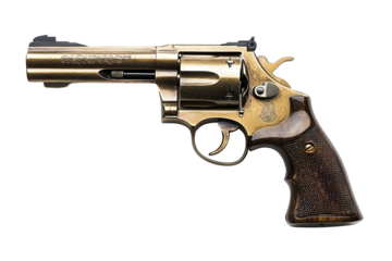 Gleaming Revolver of Cowboy on Clean White Background with High Detail