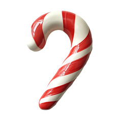 A Candy cane red and white striped, isolated on a transparent background