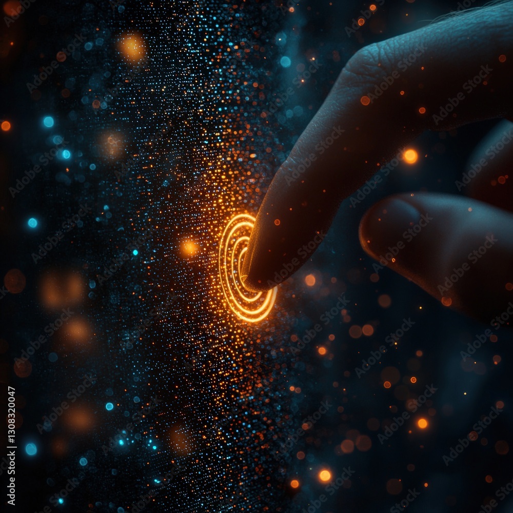 Poster a hand holding a glowing object radiating light in a dark environment with a mysterious aura