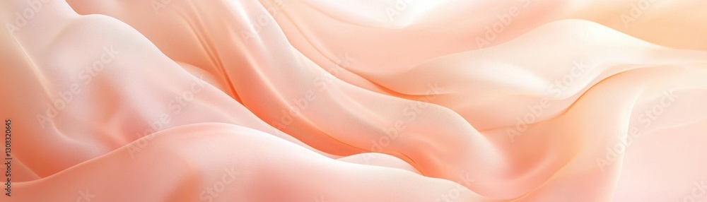 Poster a close-up view of a delicate, soft pink fabric gently illuminated by warm, diffused light, showcasi