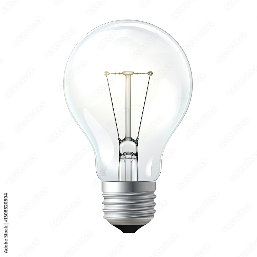 Poster bright and clear light bulb isolated with transparent background for energy efficiency and lighting 