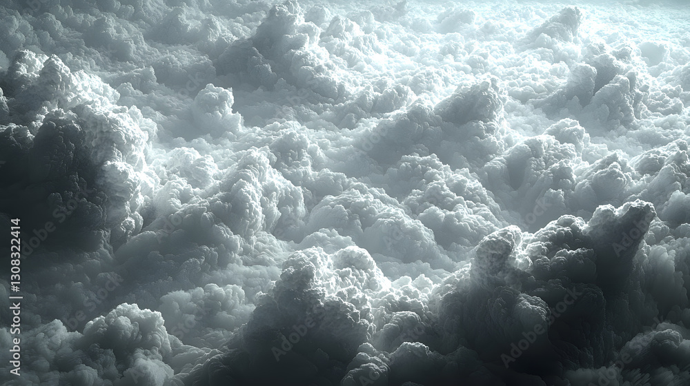 Poster dense fluffy clouds creating a dramatic and bright textured background