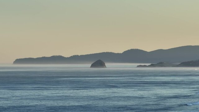 Sunsrise in Neskowin Oregon on Highway 101 Pacific Ocean Waves Crashing at Neskowin Ghost Forest and Haystack Rock